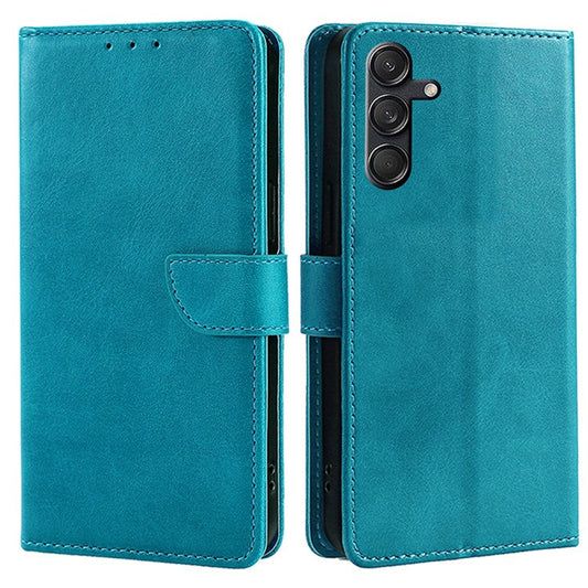 For Samsung Galaxy M55 5G / C55 5G / F55 5G Case Calf Texture Leather Wallet Stand Phone Cover - Baby Blue