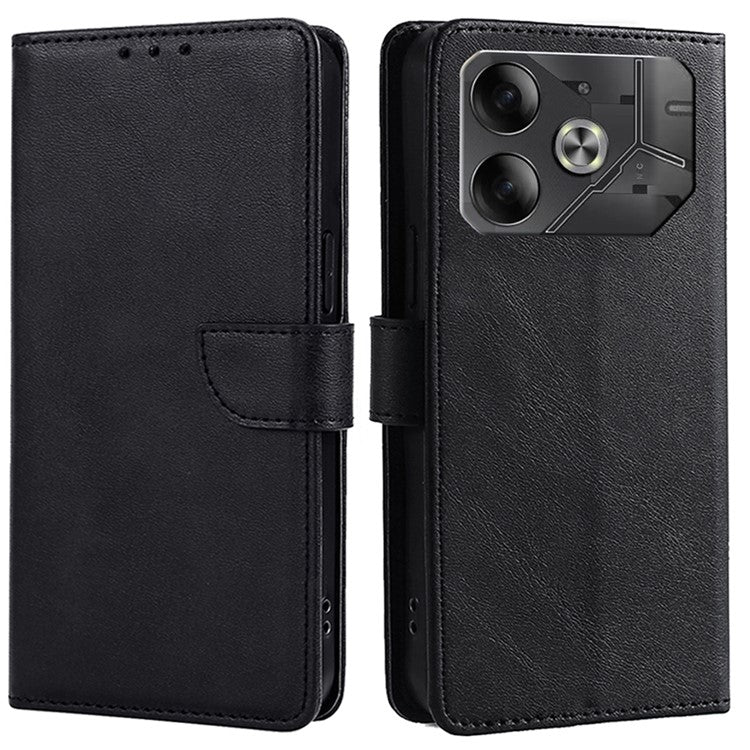 For TECNO Pova 6 5G Case Wallet Leather Phone Cover Mobile Accessories Wholesale - Black