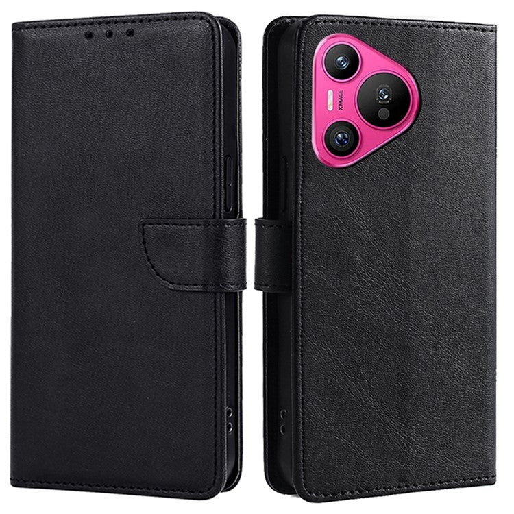 For Huawei Pura 70 Shockproof Case Wallet Leather Phone Cover Wholesale - Black