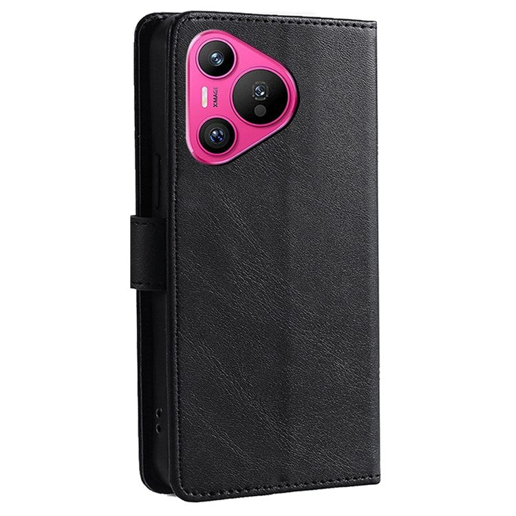 For Huawei Pura 70 Shockproof Case Wallet Leather Phone Cover Wholesale - Black