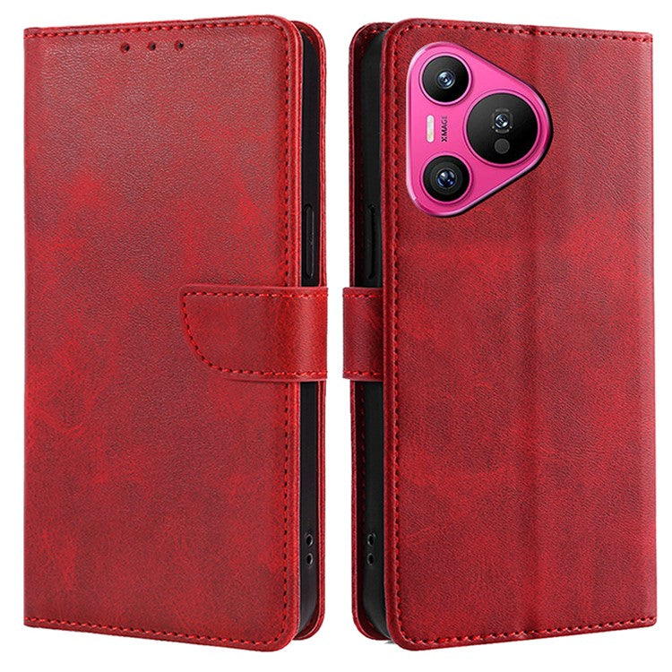 For Huawei Pura 70 Shockproof Case Wallet Leather Phone Cover Wholesale - Red