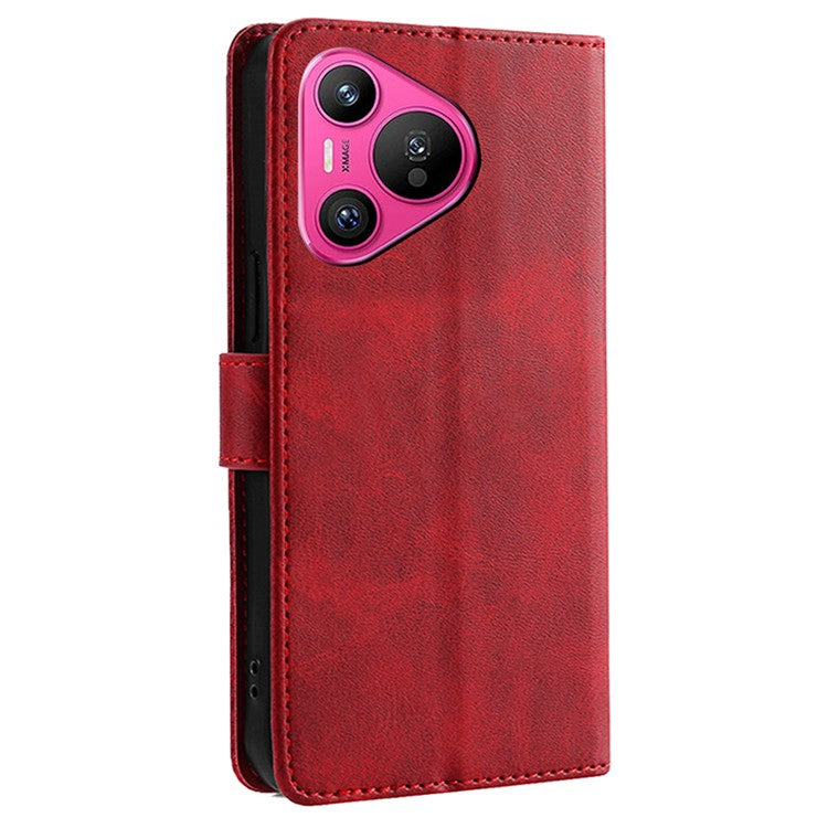 For Huawei Pura 70 Shockproof Case Wallet Leather Phone Cover Wholesale - Red