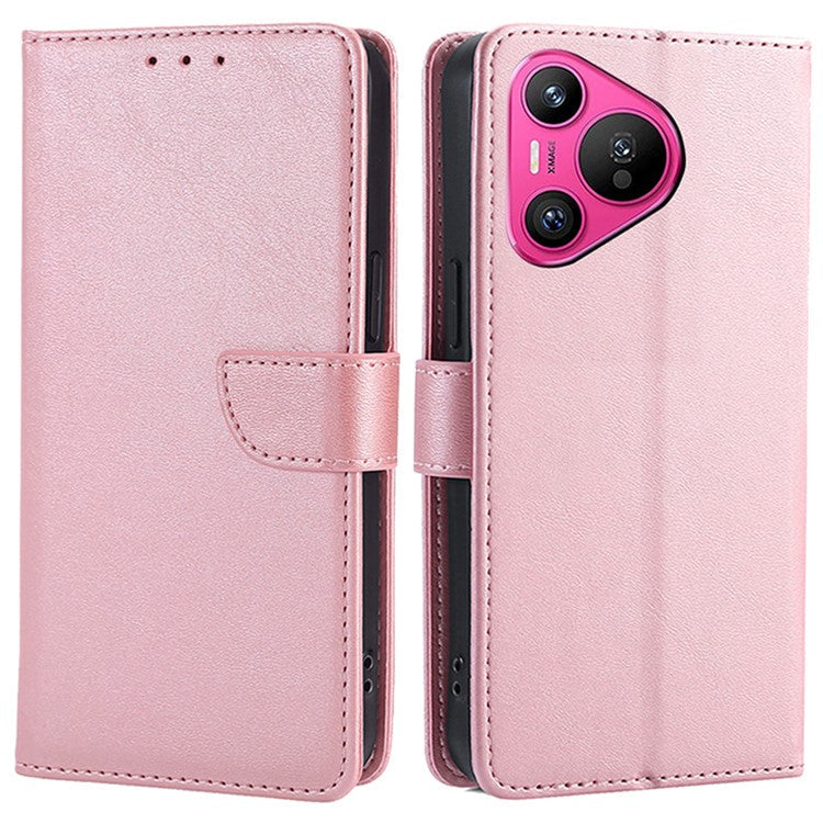 For Huawei Pura 70 Shockproof Case Wallet Leather Phone Cover Wholesale - Rose Gold