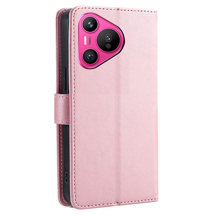 For Huawei Pura 70 Shockproof Case Wallet Leather Phone Cover Wholesale - Rose Gold