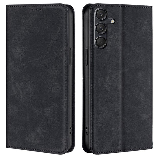 For Samsung Galaxy M55 5G / C55 5G / F55 5G Card Slot Phone Case Skin-Touch Feeling PU Leather Cover - Black