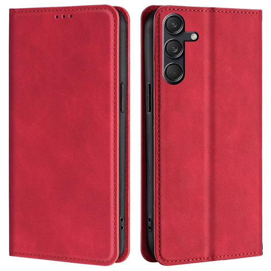 For Samsung Galaxy M55 5G / C55 5G / F55 5G Card Slot Phone Case Skin-Touch Feeling PU Leather Cover - Red