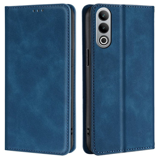 For OnePlus Nord CE4 5G Case with Card Holder PU Leather Hidden Magnetic Adsorption Cover - Blue