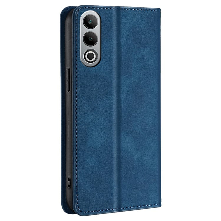 For OnePlus Nord CE4 5G Case with Card Holder PU Leather Hidden Magnetic Adsorption Cover - Blue