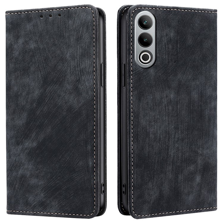 For OnePlus Nord CE4 5G Case RFID Blocking PU Leather Stand Wallet Phone Cover - Black