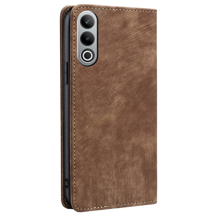 For OnePlus Nord CE4 5G Case RFID Blocking PU Leather Stand Wallet Phone Cover - Brown