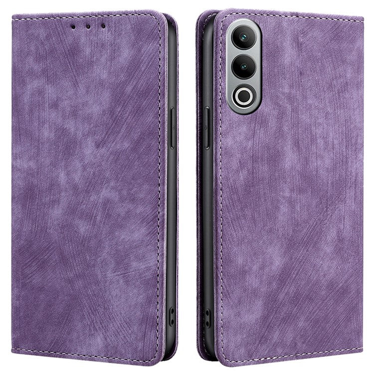 For OnePlus Nord CE4 5G Case RFID Blocking PU Leather Stand Wallet Phone Cover - Purple