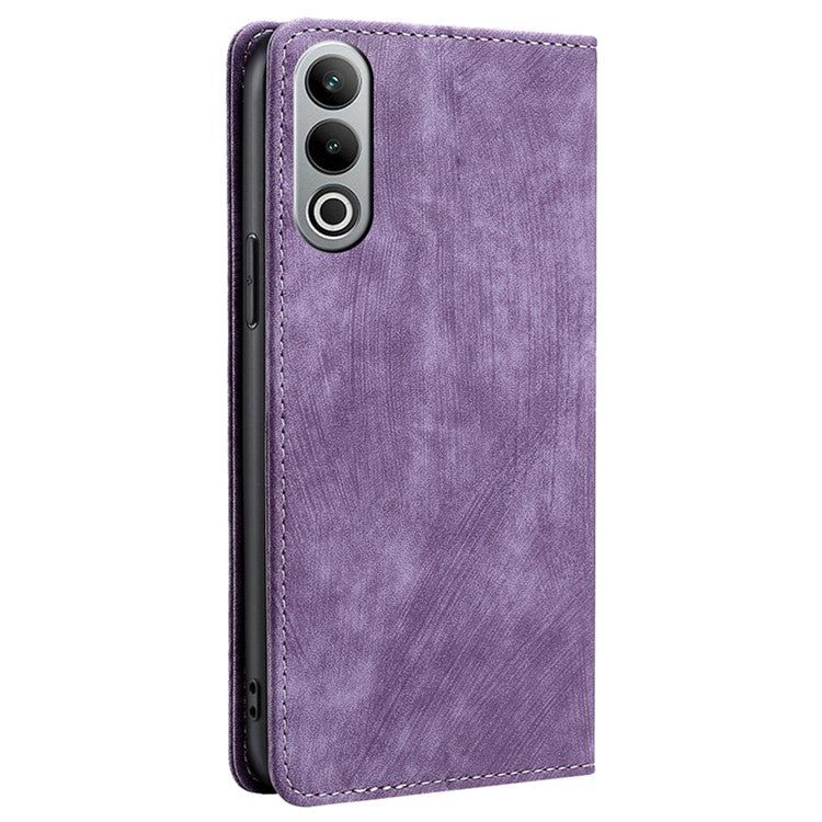 For OnePlus Nord CE4 5G Case RFID Blocking PU Leather Stand Wallet Phone Cover - Purple