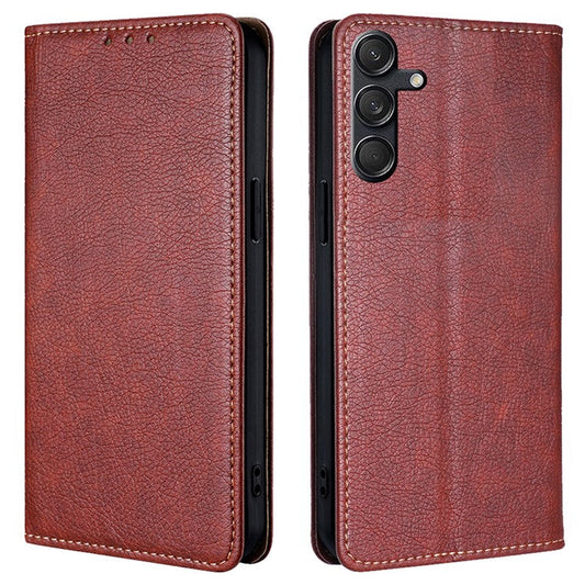 For Samsung Galaxy M55 5G / C55 5G / F55 5G Wallet Case Magnetic Auto-Absorbed Leather Phone Cover - Brown