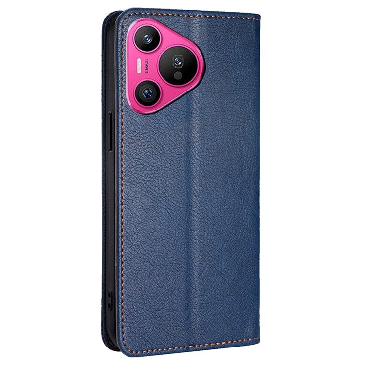 For Huawei Pura 70 Magnetic Case Solid Color Wallet Shell Mobile Phone Accessories Wholesale - Blue
