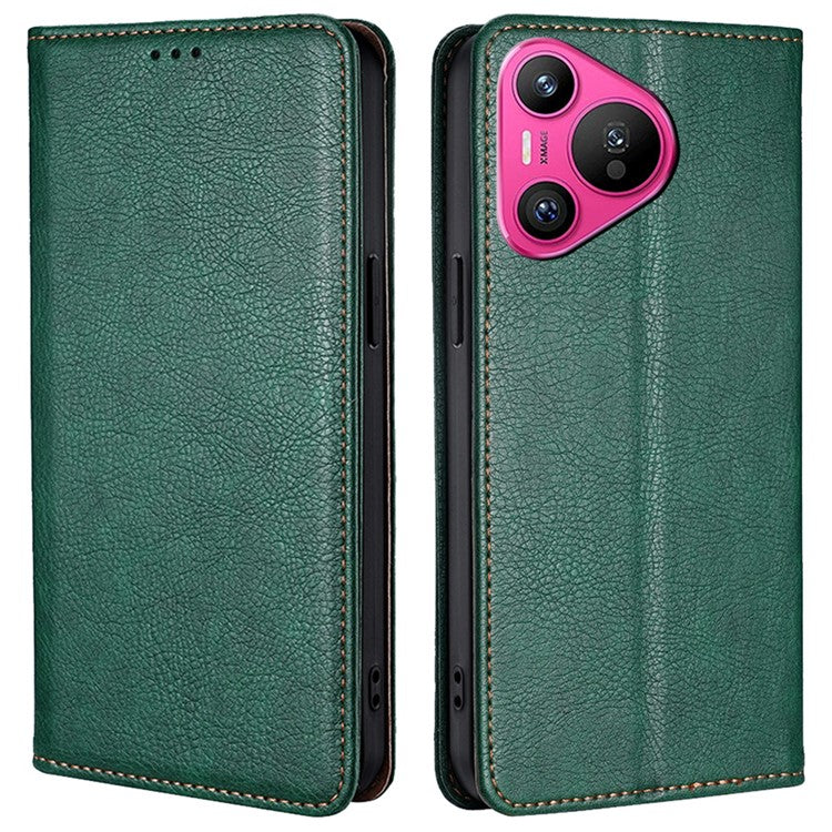 For Huawei Pura 70 Magnetic Case Solid Color Wallet Shell Mobile Phone Accessories Wholesale - Green