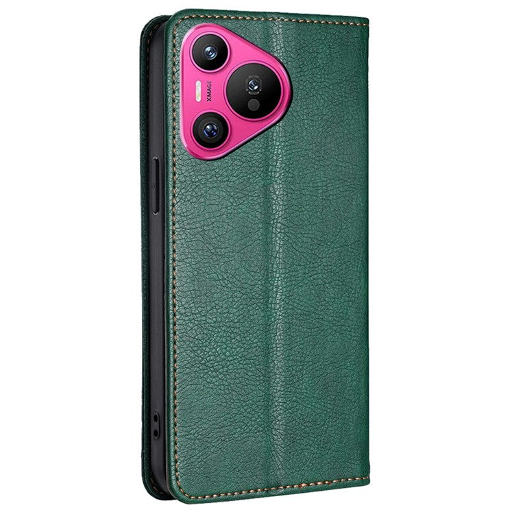 For Huawei Pura 70 Magnetic Case Solid Color Wallet Shell Mobile Phone Accessories Wholesale - Green