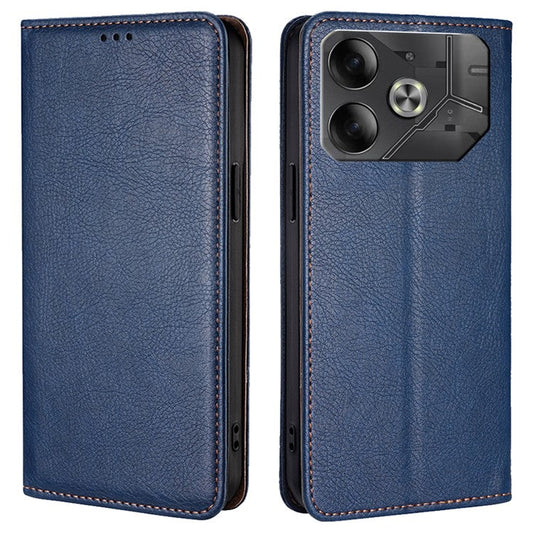 For TECNO Pova 6 5G Case Strong Magnetic Flip Wallet Stand Smart Phone Cover - Blue