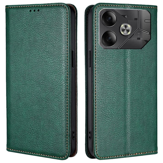 For TECNO Pova 6 5G Case Strong Magnetic Flip Wallet Stand Smart Phone Cover - Green