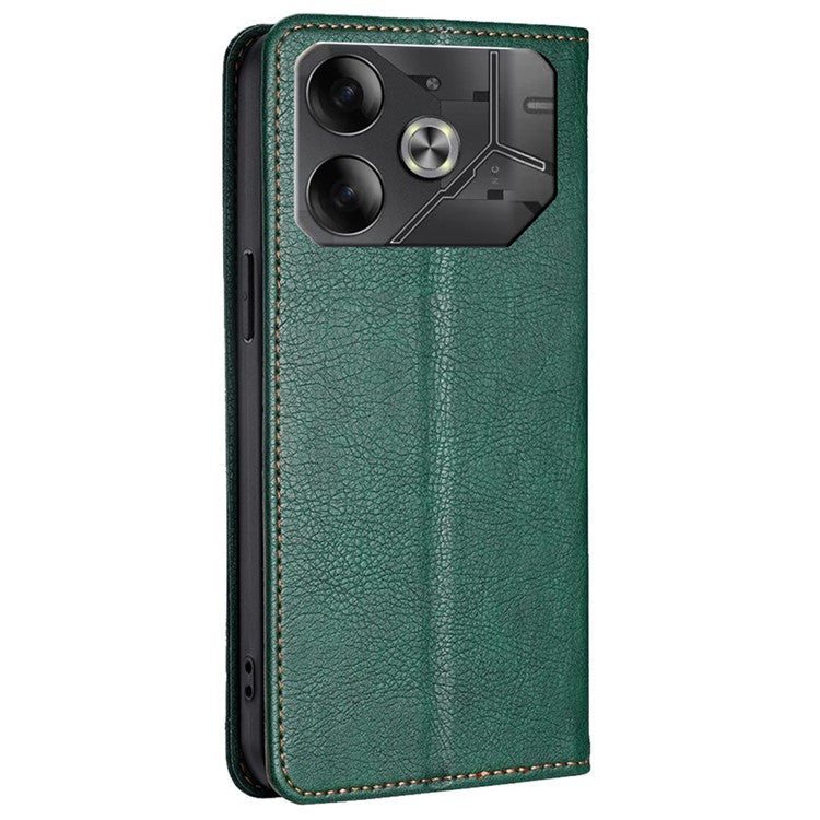 For TECNO Pova 6 5G Case Strong Magnetic Flip Wallet Stand Smart Phone Cover - Green