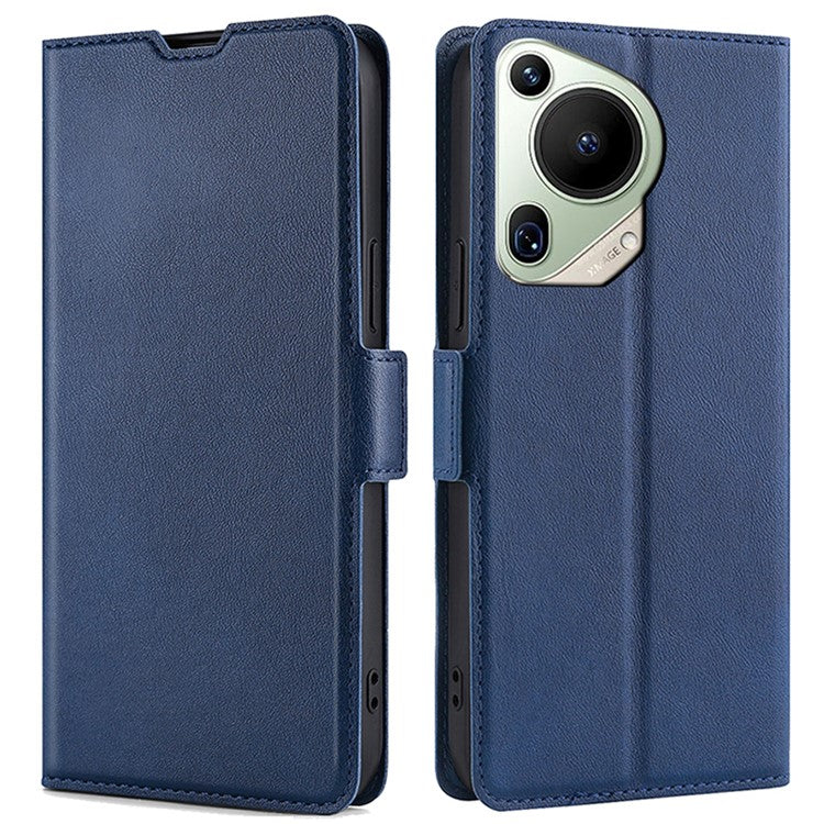 For Huawei Pura 70 Ultra Cover Ultra Thin Leather Card Slots Magnetic Phone Case - Blue
