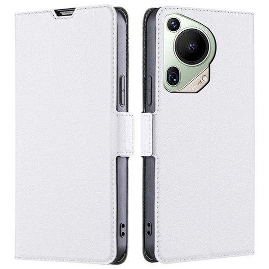 For Huawei Pura 70 Ultra Cover Ultra Thin Leather Card Slots Magnetic Phone Case - White