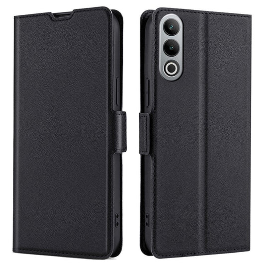 For OnePlus Nord CE4 5G Case Card Slots PU Leather Stand Flip Phone Cover - Black