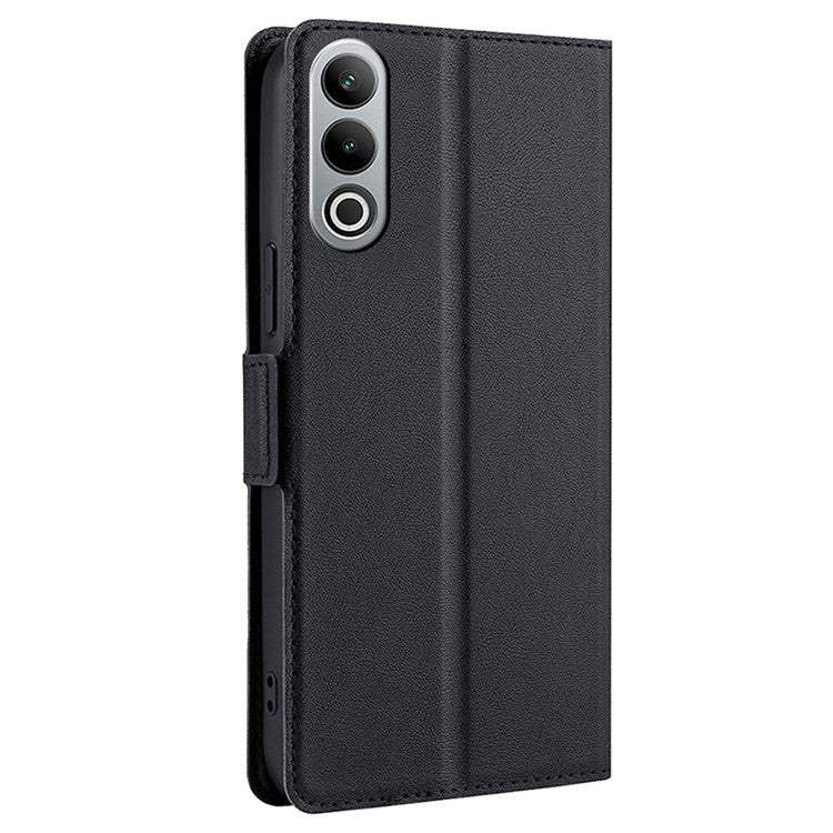 For OnePlus Nord CE4 5G Case Card Slots PU Leather Stand Flip Phone Cover - Black