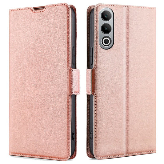 For OnePlus Nord CE4 5G Case Card Slots PU Leather Stand Flip Phone Cover - Rose Gold