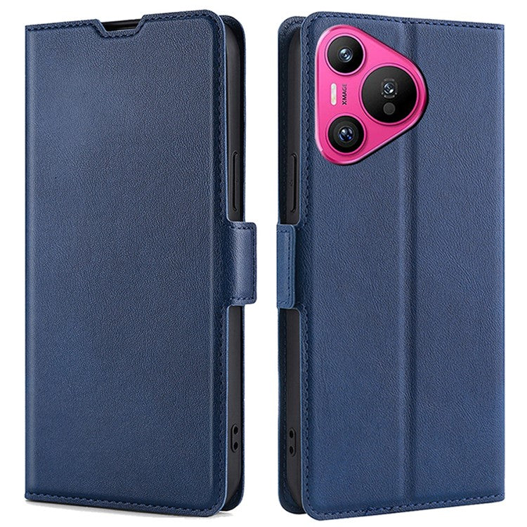 For Huawei Pura 70 Case with Card Slots Leather Phone Cover Wholesale - Blue