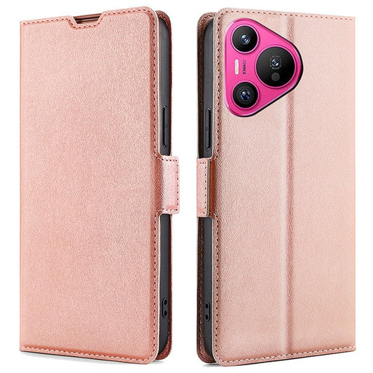 For Huawei Pura 70 Case with Card Slots Leather Phone Cover Wholesale - Rose Gold