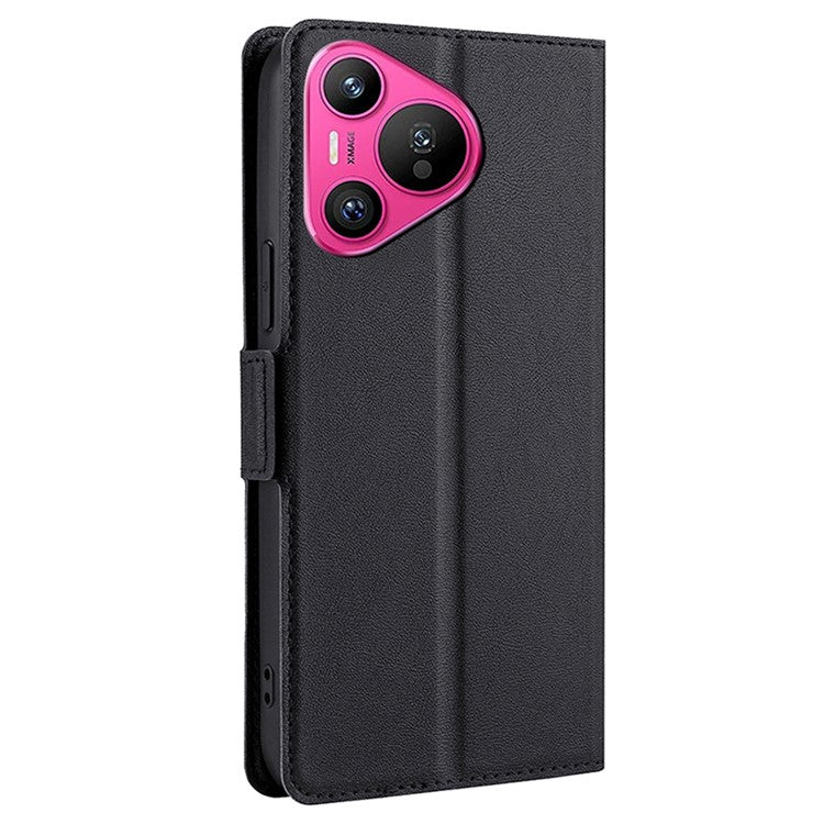 For Huawei Pura 70 Case with Card Slots Leather Phone Cover Wholesale - Black