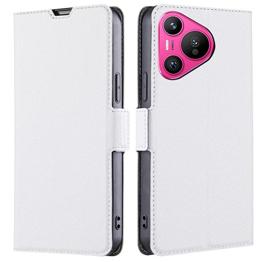 For Huawei Pura 70 Case with Card Slots Leather Phone Cover Wholesale - White