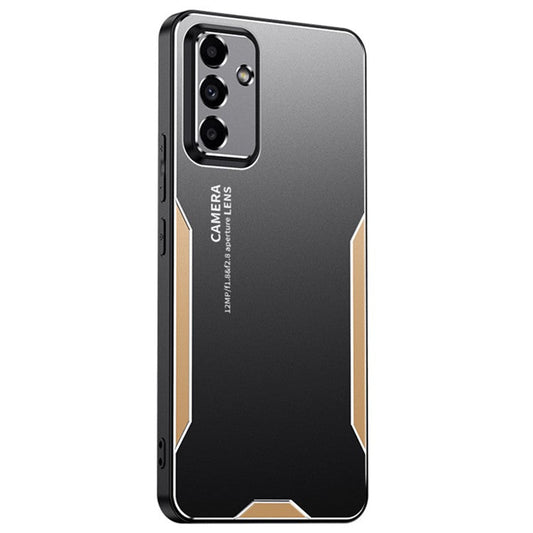 For Samsung Galaxy M55 5G / C55 5G / F55 5G Case Aluminum Alloy+PC+TPU Military Drop Protection Phone Cover - Gold