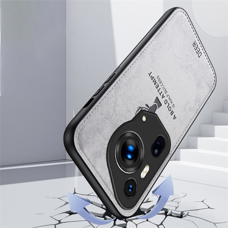 For Huawei Pura 70 Ultra Case Deer Pattern PU Leather Coated PC+TPU Hybrid Phone Cover - Blue