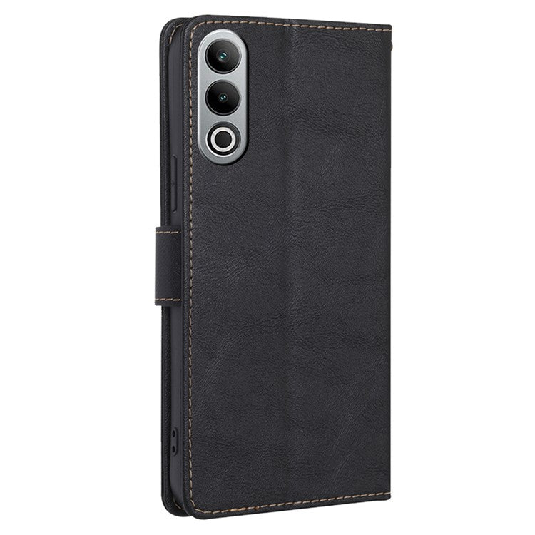 For OnePlus Nord CE4 5G Case RFID Blocking Leather Cover Cowhide Texture Phone Shell - Black