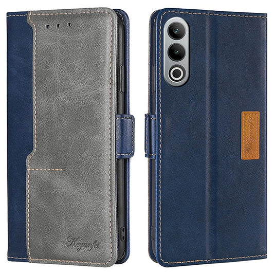 For OnePlus Nord CE4 5G Wholesale Phone Cases Color Splicing Leather Wallet Cover - Blue+Grey