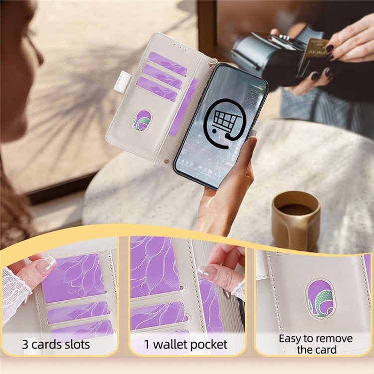 For OnePlus Nord CE4 5G Wallet Case RFID Blocking Card Holder Phone Cover with 2 Straps - White