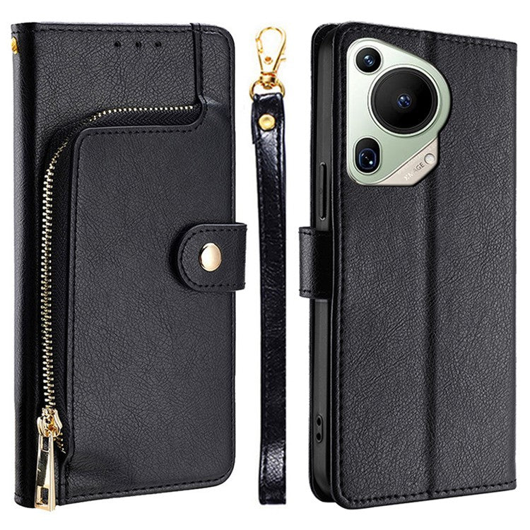 For Huawei Pura 70 Ultra Leather Case Phone Wallet Bag Mobile Accessories Wholesale - Black