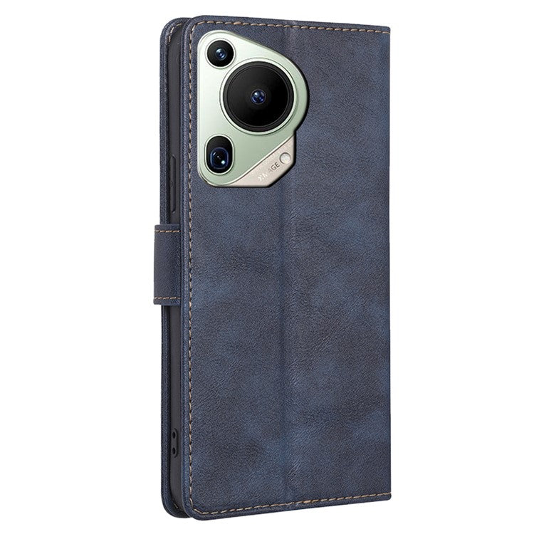 For Huawei Pura 70 Ultra Leather Case RFID Blocking Magnetic Clasp Phone Cover - Blue