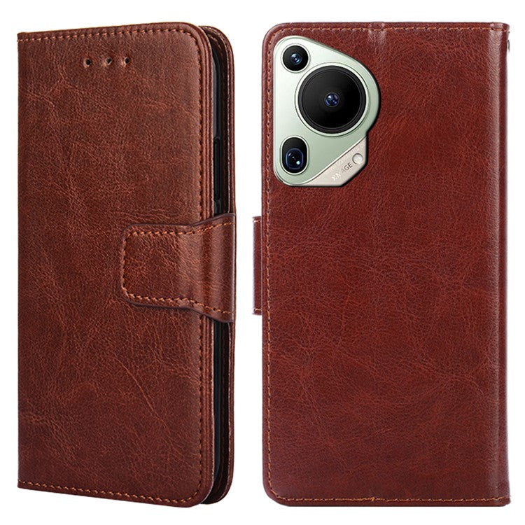 For Huawei Pura 70 Ultra Wallet Case Leather Stand Phone Cover Wholesale - Brown