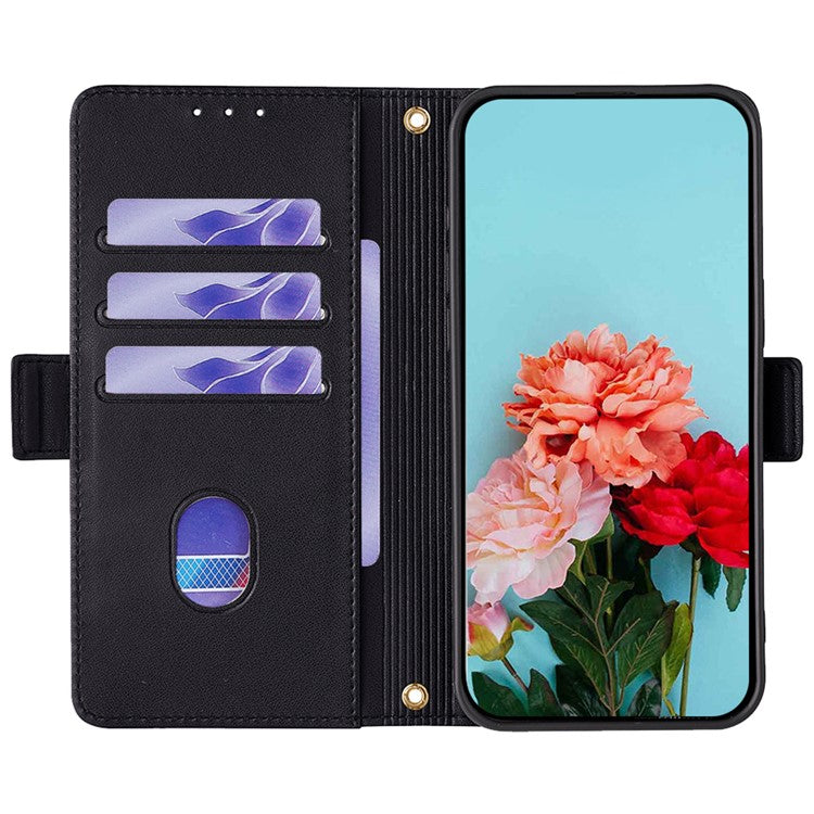 For Huawei Pura 70 Ultra Case Card Slots PU Leather Phone Cover with Straps - Black