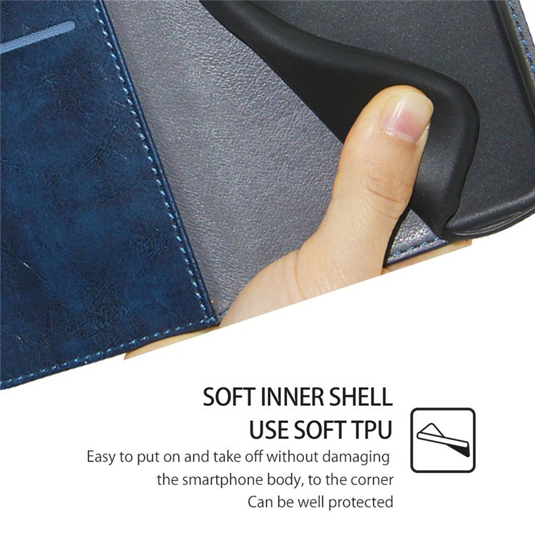 For TECNO Pova 6 5G Wallet Case Geometric Splicing Leather Stand Phone Cover - Blue