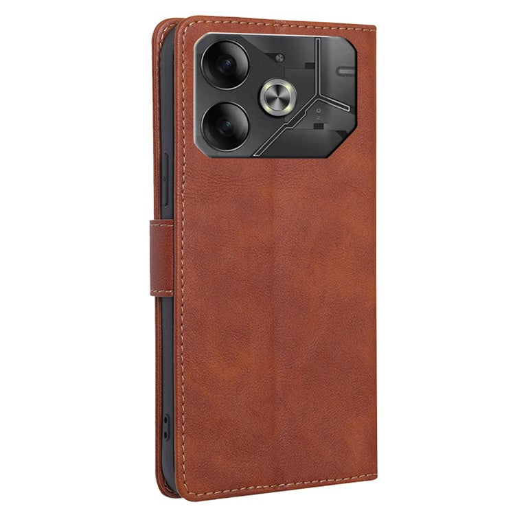 For TECNO Pova 6 5G Wallet Case RFID Blocking Leather Flip Phone Cases - Brown