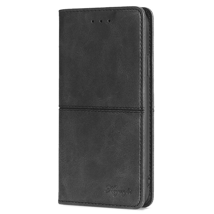 For TECNO Pova 6 5G Case Shock Absorbing PU Leather Stand Phone Cover with Card Slots - Black