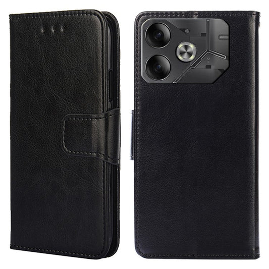 For TECNO Pova 6 5G Scratch Resistant Stand Cover Leather Wallet Phone Accessories Distributors - Black