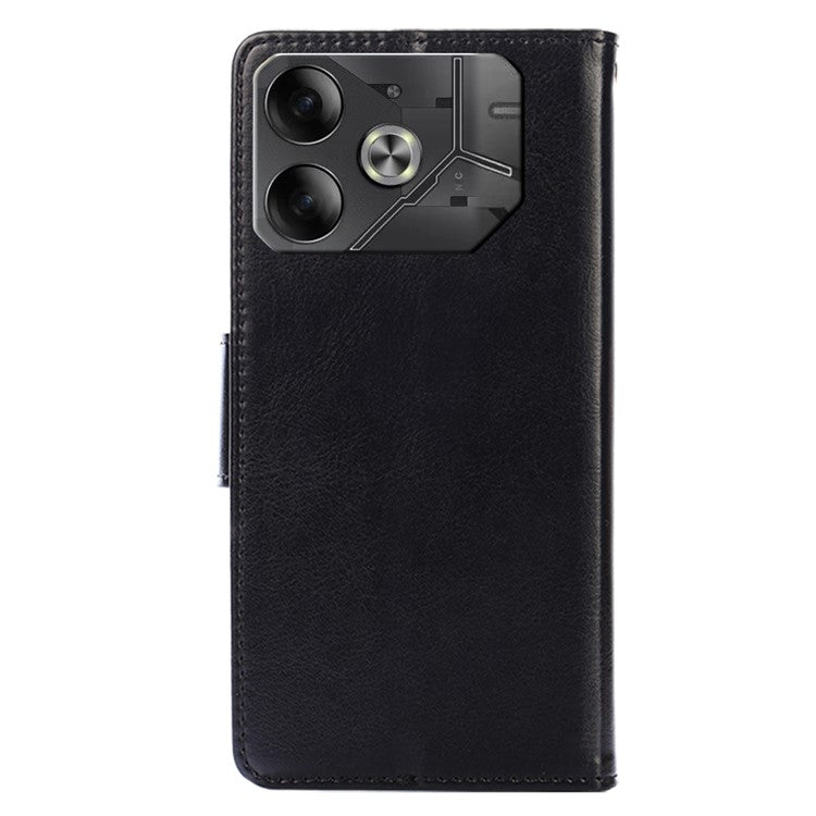 For TECNO Pova 6 5G Scratch Resistant Stand Cover Leather Wallet Phone Accessories Distributors - Black