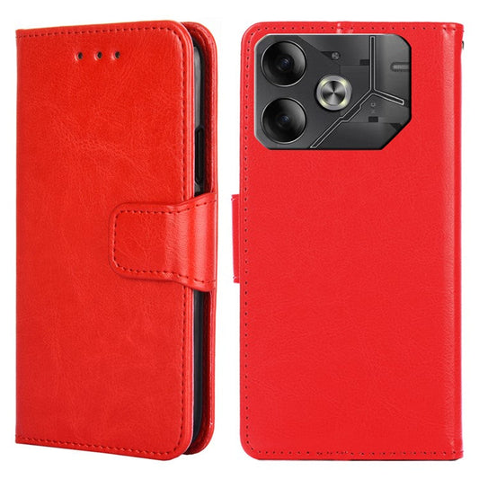 For TECNO Pova 6 5G Scratch Resistant Stand Cover Leather Wallet Phone Accessories Distributors - Red