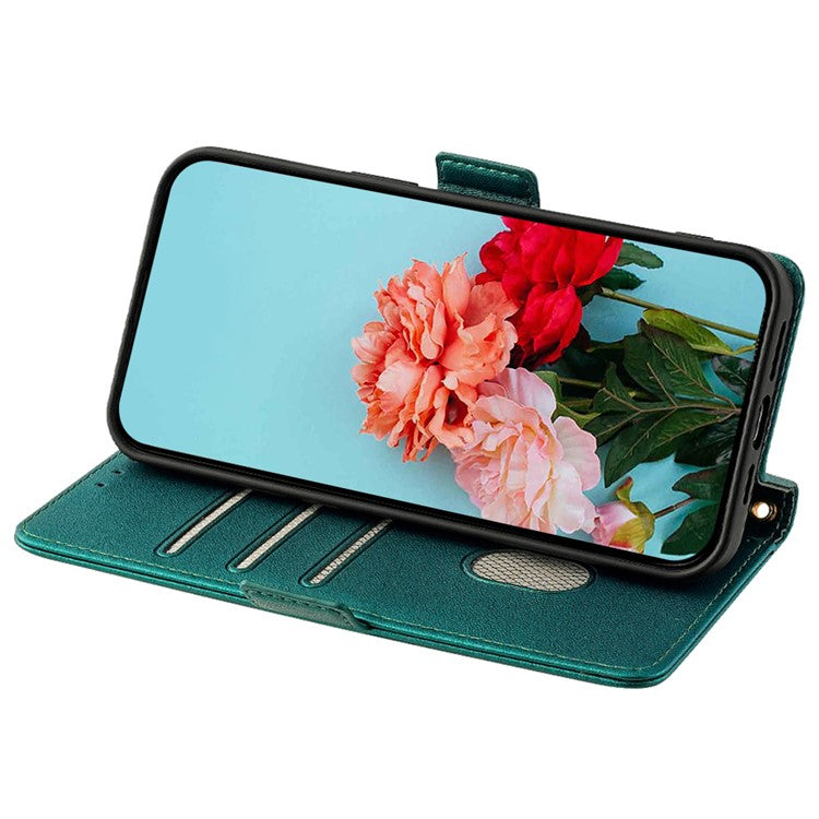 For TECNO Pova 6 5G Crossbody Wallet Case PU Leather Purse Card Slots Flip Phone Cover - Green