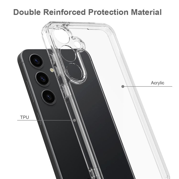 For Samsung Galaxy M55 5G / C55 5G / F55 5G Case Hybrid TPU+Acrylic Transparent Protective Back Cover