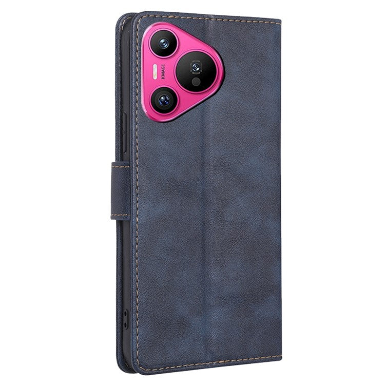 For Huawei Pura 70 Case Magnetic Leather RFID Blocking Wallet Phone Cover - Blue